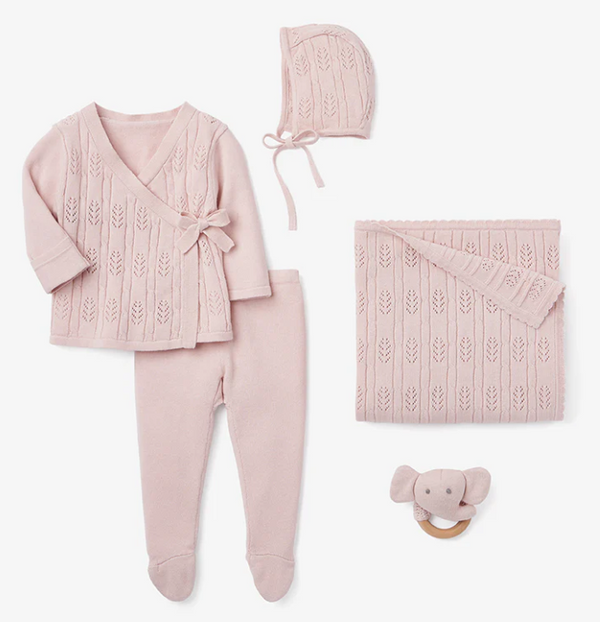 Blush Pink Baby Layette Set w/Box