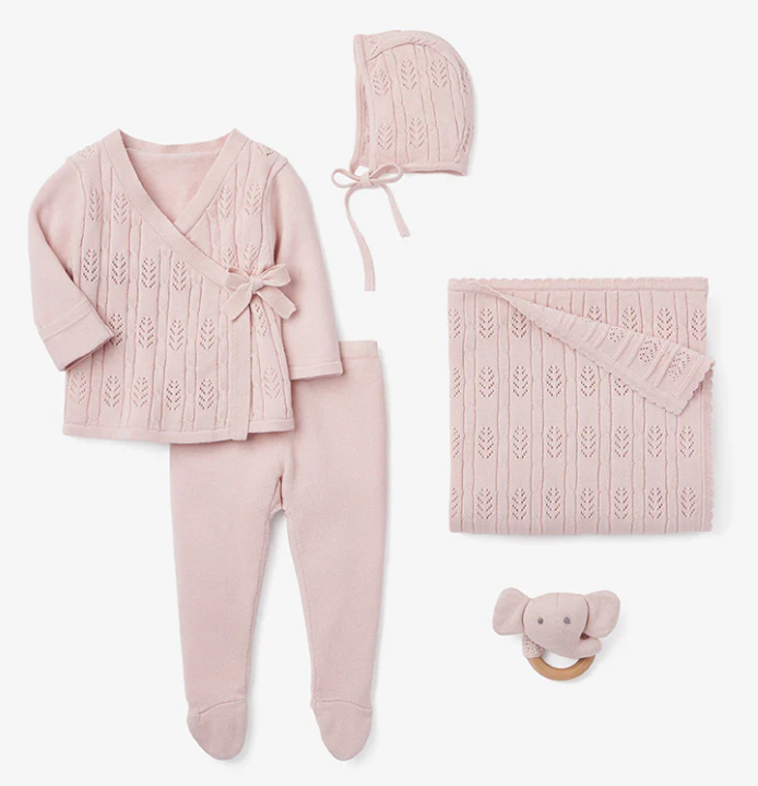 Blush Pink Baby Layette Set w/Box