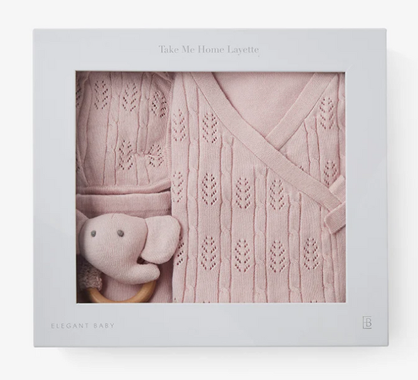 Blush Pink Baby Layette Set w/Box
