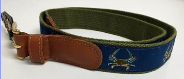 Boys Belt - Crab On Olive