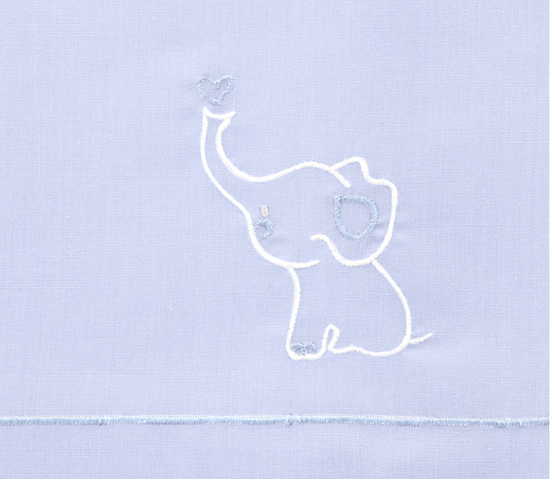 Baby Blue/Wht Elephant Diaper Set