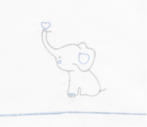 Baby Elephant Whte/Blue Diaper Set