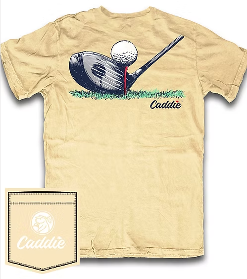 Caddie Lined Up Tee - Yellow
