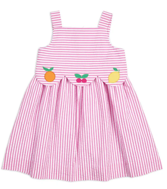 Seersucker Dress With Fruit - Toddler