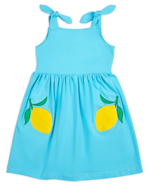 Blue Dress w/Lemon Pockets - Toddler