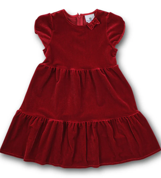 Red Stretch Velvet Dress