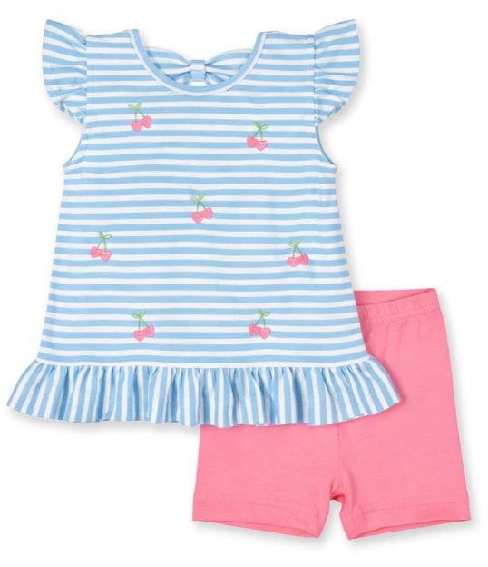 Emb Heart Cherries Short Set