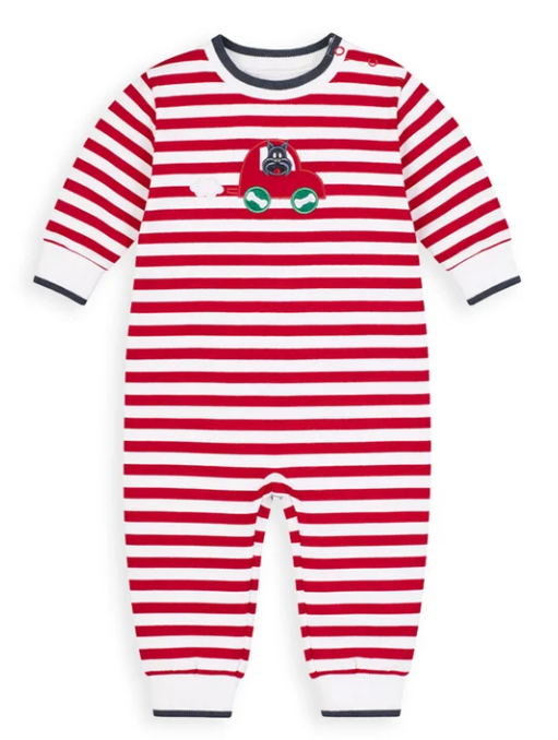 Stripe Knit Longall w/Scotty Dog In Car