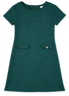Green Knit Boucle Dress