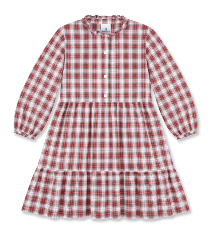 Plaid Shirt Dress w/Ruffles