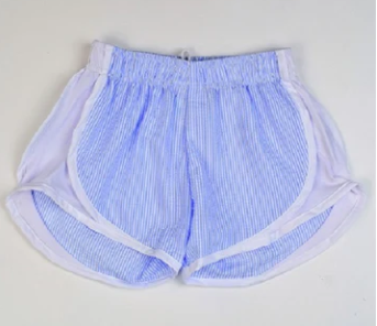 Blue Seersucker Shorts w/White Sides