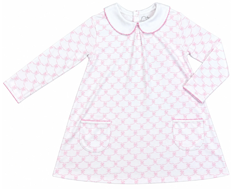 Pink Ribbons Pocket Twirl Dress