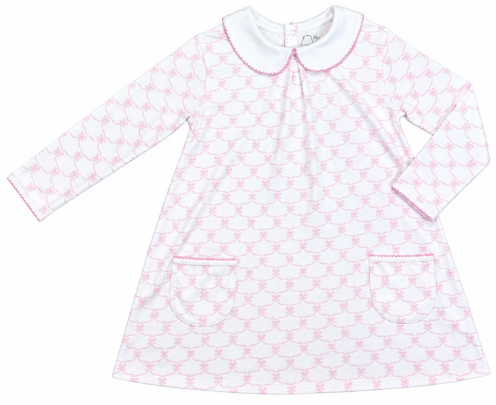 Pink Ribbons Pocket Twirl Dress