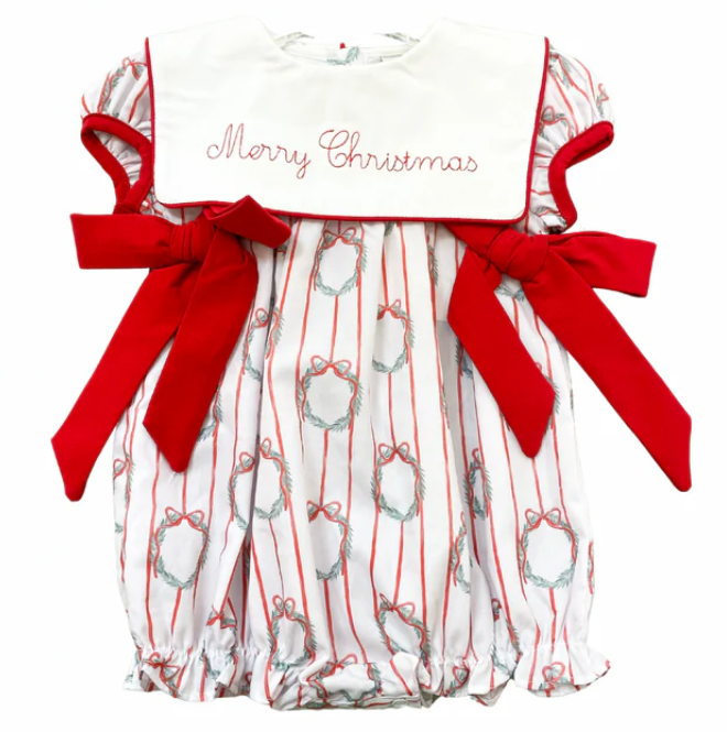 Red Wreath Merry Christmas Bubble