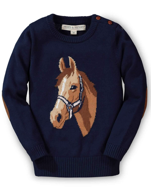 Navy Blue Horse Sweater