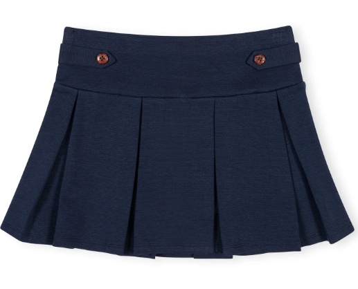 Ponte Pleated Skort - Navy