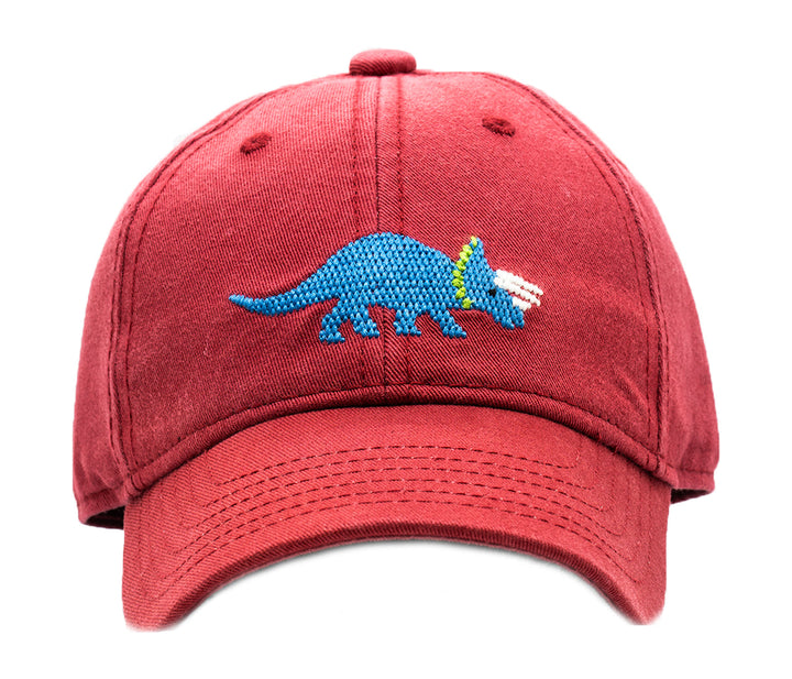 Kids Triceratops On Red BB Hat