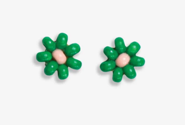 Tina Two Color Beaded Earrings - Green
