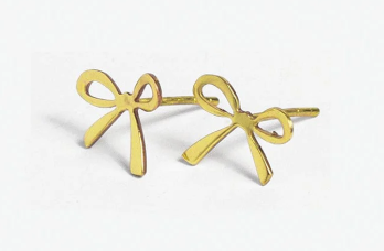 Alice Brass Post Bow Earrings 18K