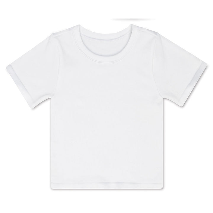 White Ribbed Short Sleeve Shirt