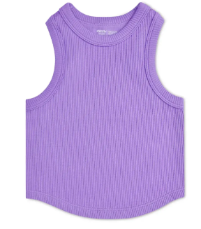 Vivd Violet Cropped Rib Tank