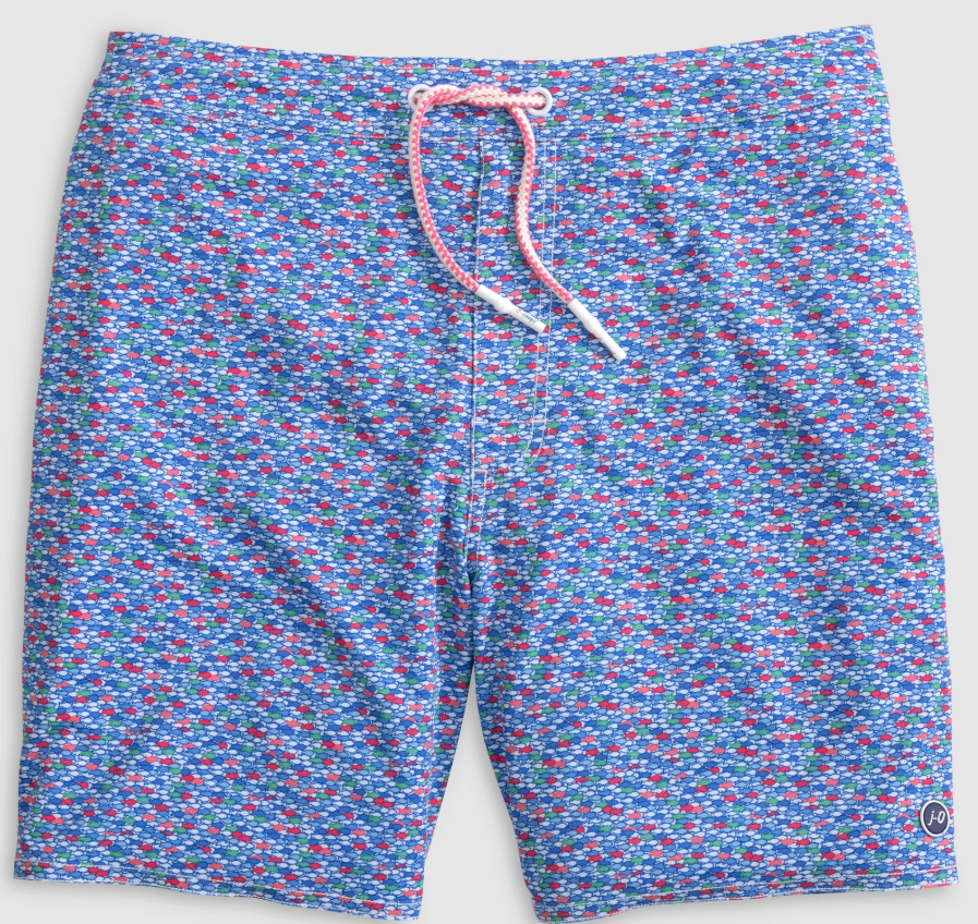 Red Fin Blue Swim Trunks - Tween