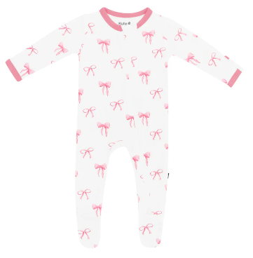 Zip Footie - Bows