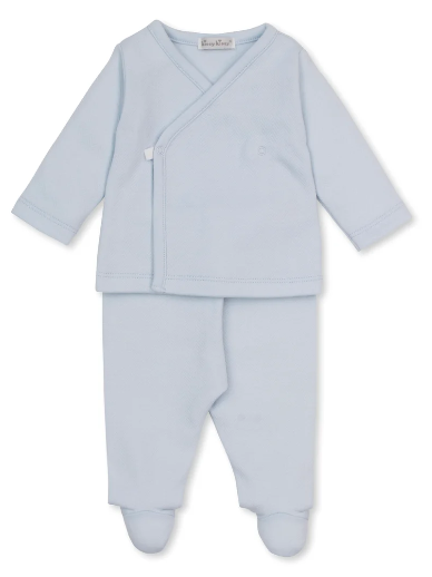Blue Jacquard Cross Tee & Pant Set