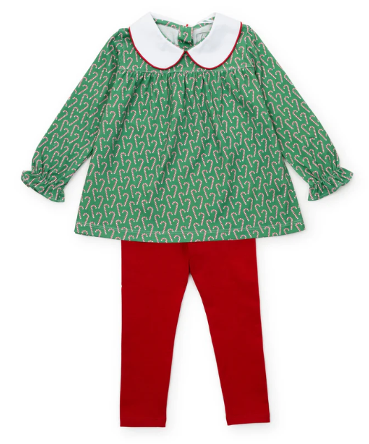 Morgan Candy Cane Green Legging Set