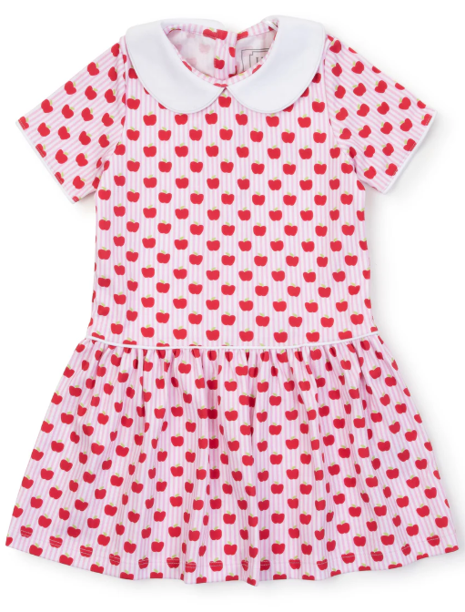 Libby Schoolhouse Apples-Pink Dress