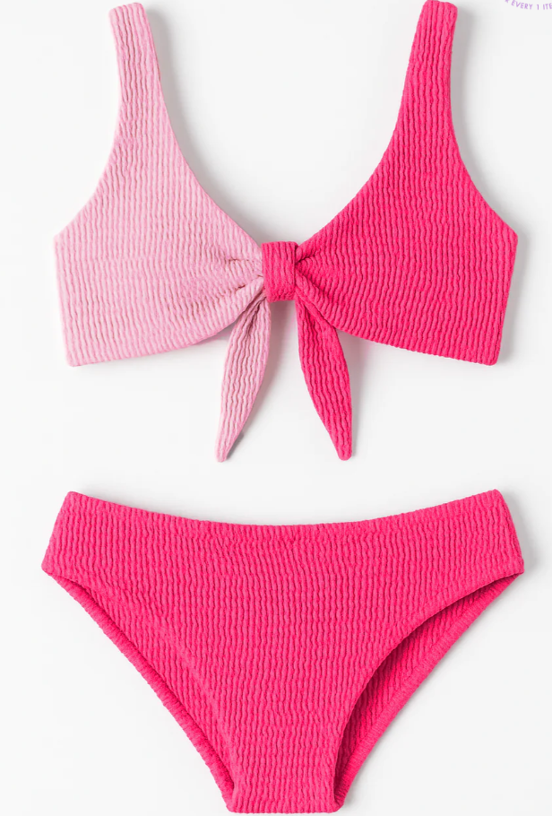 Izy Crinkle Tie Bikini - Pink/Fuchsia