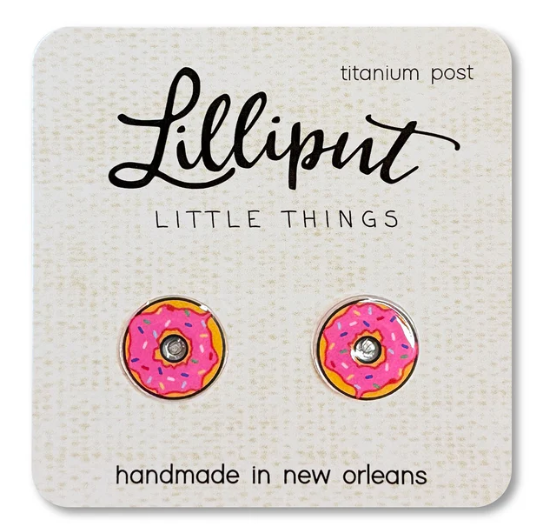 Pink Sprinkle Donut Earrings