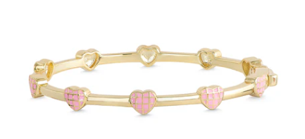 Lattice Heart Bangle Bracelet