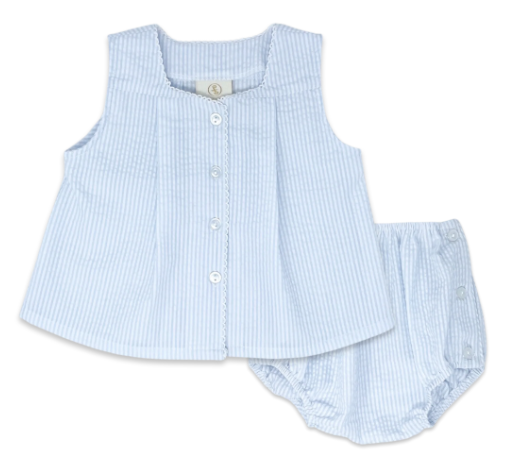 Jack Diaper Set - Blue Seersucker