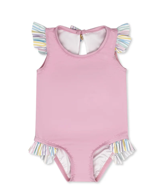 Lottie Pink Petunia Pinstripe Swimsuit