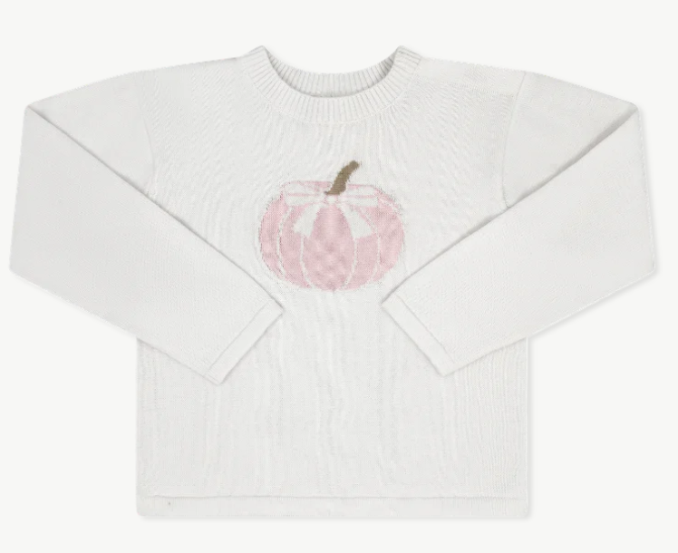 White Sweater w/Pink Pumpkin - Girls