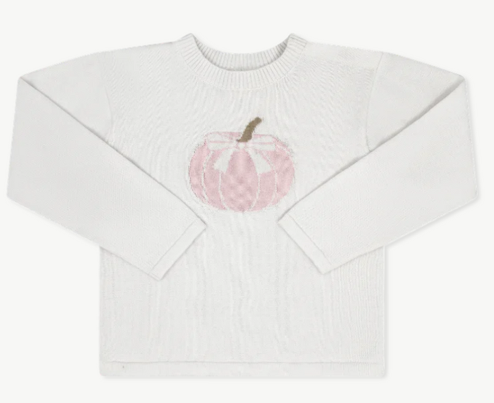 White Sweater w/Pink Pumpkin - Girls