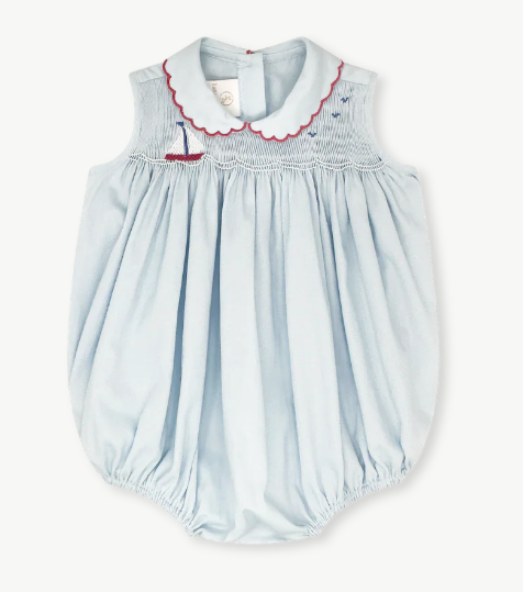 Ella Smocked Sailboat Blue Bubble