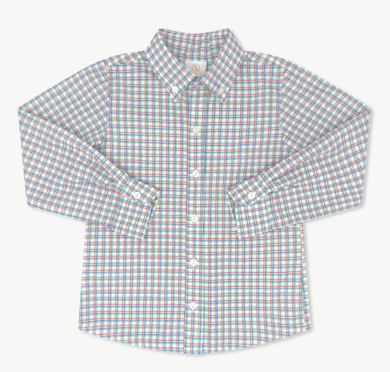 Brees Primary Plaid Button Down