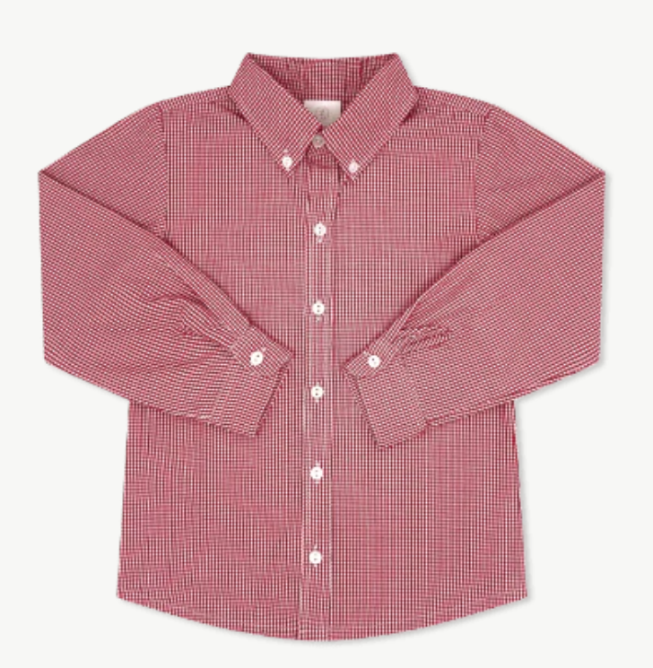 Brees Red Ramsey Gingham Button Down