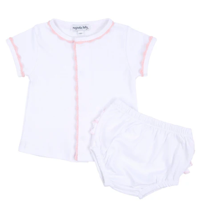 Baby Joy Ruffle Diaper Set -Pink Crochet
