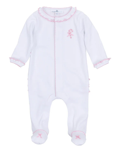 Sweet Peppermint Emb Ruffle Footie