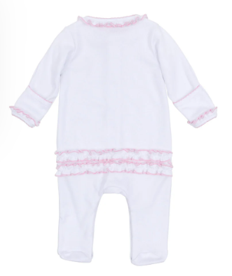 Sweet Peppermint Emb Ruffle Footie