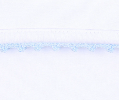 Baby Joy Blue Crochet Trim Footie