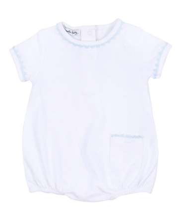 Baby Joy Blue Crochet Trim Bubble