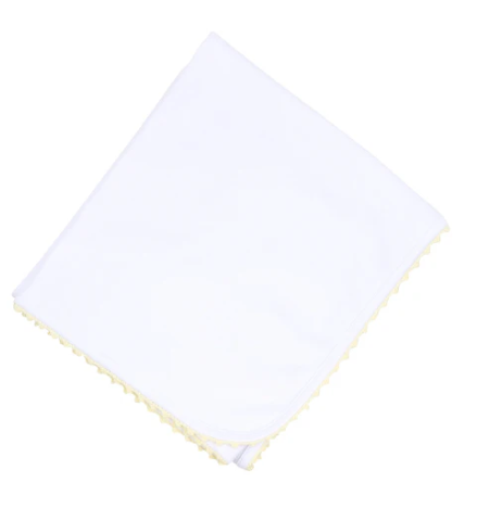 Baby Joy Yellow Crochet Trim Blanket