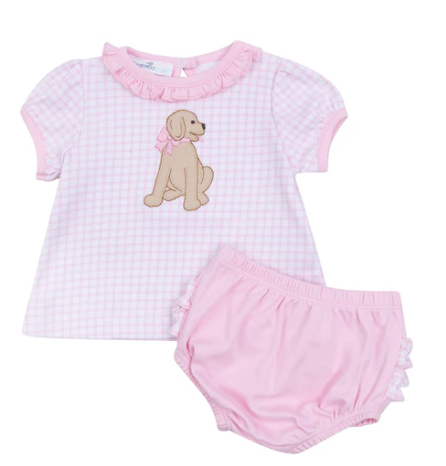 Puppy Playtime Appl Pink Diaper Set