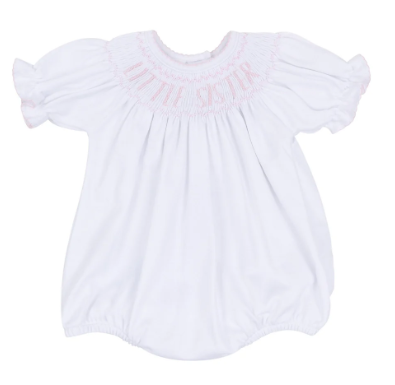 Little Sister Pink Smocked Bubble