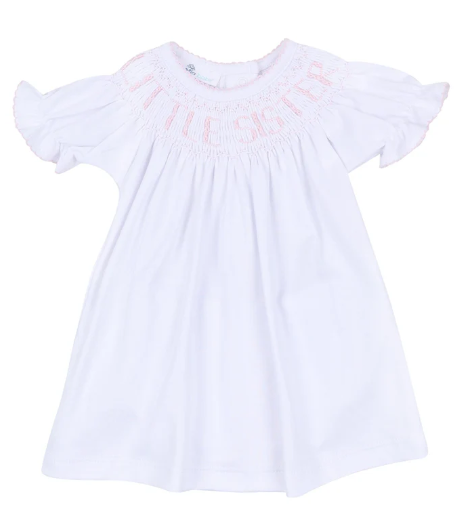 Little Sisiter Smocked Pink Dress