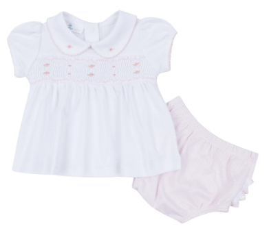 Anna Smocked Ruffle Daiper Set